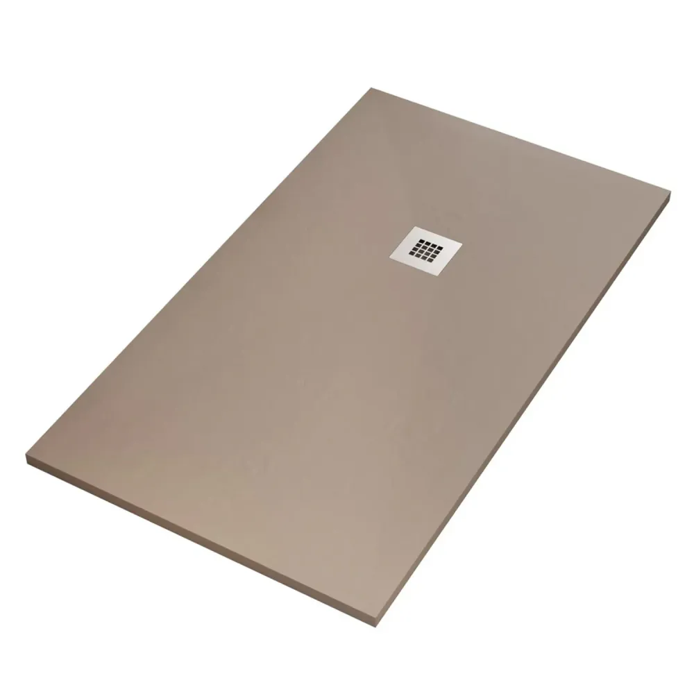 Piatto Doccia 100X140 effetto Ardesia realizzato marmo resina Relax Design Rocky - Tortora
