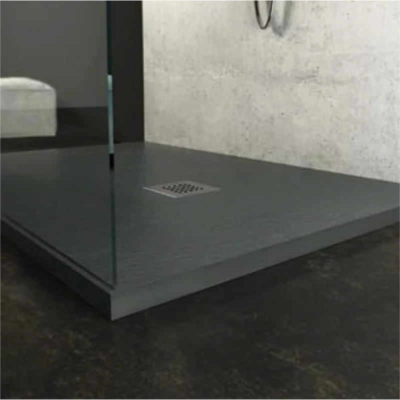 Piatto Doccia 80X200 effetto Ardesia realizzato marmo resina Relax Design Rocky - Antracite