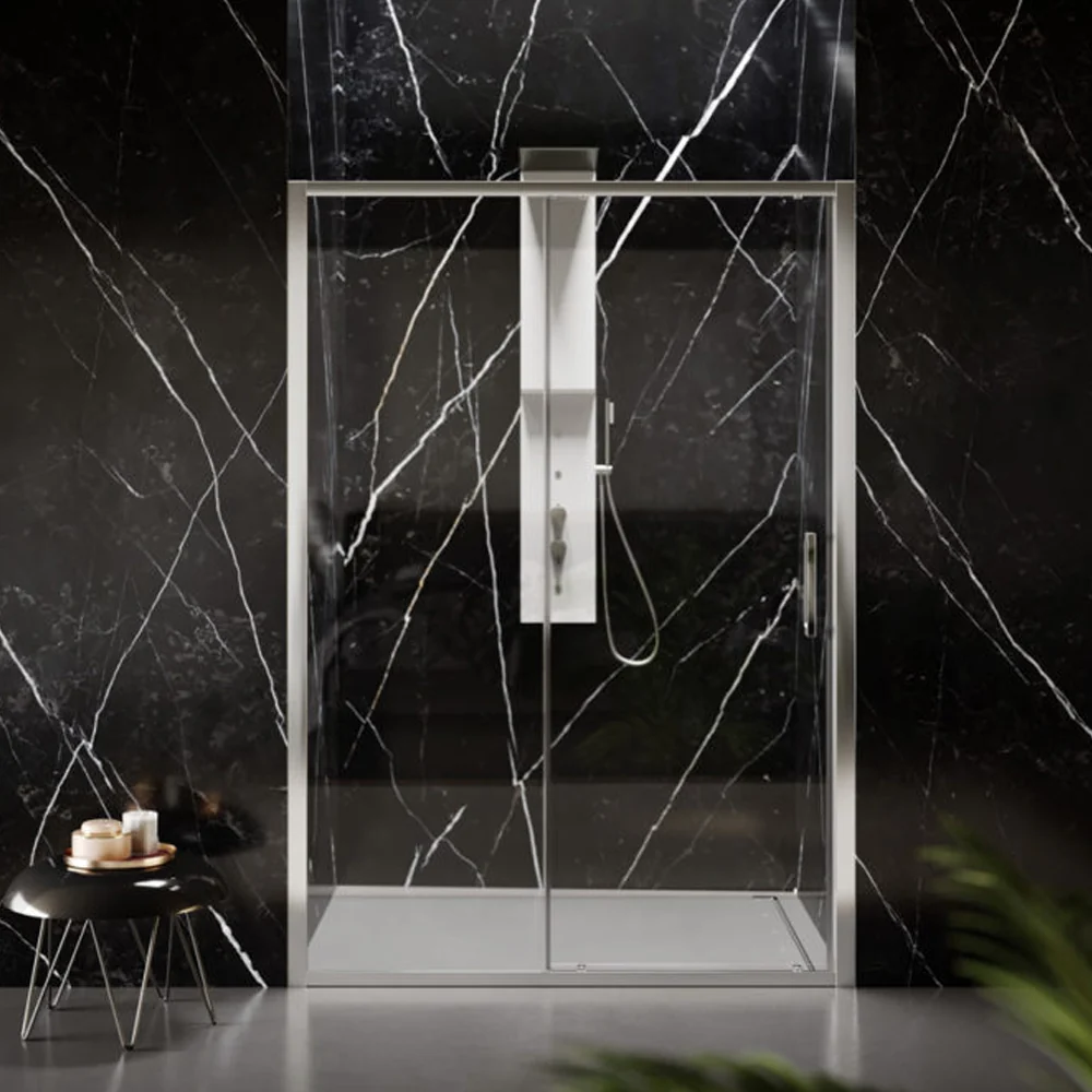 Porta doccia scorrevole da cm 140 installazione nicchia modello Glory cristallo temperato mm 8