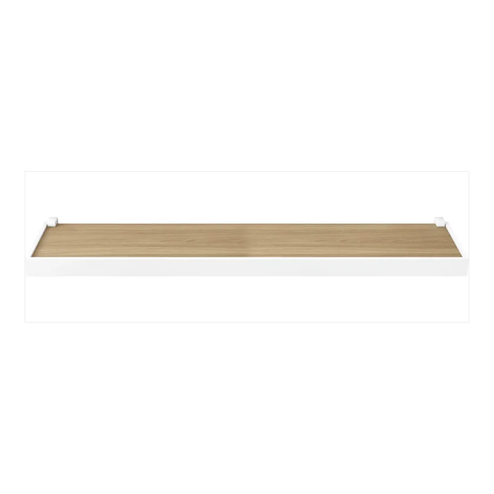 REPISA RECTA DUETTO 1,5X20X100CM ROBLE MIEL CON SOPORTE Y BORDA BLANCO
