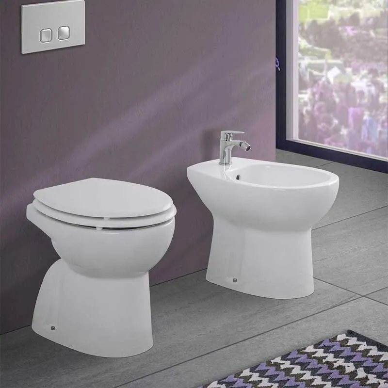 Sanitari terra modello Orchidea ceramica con copriwater incluso - Bianco BATHCORE