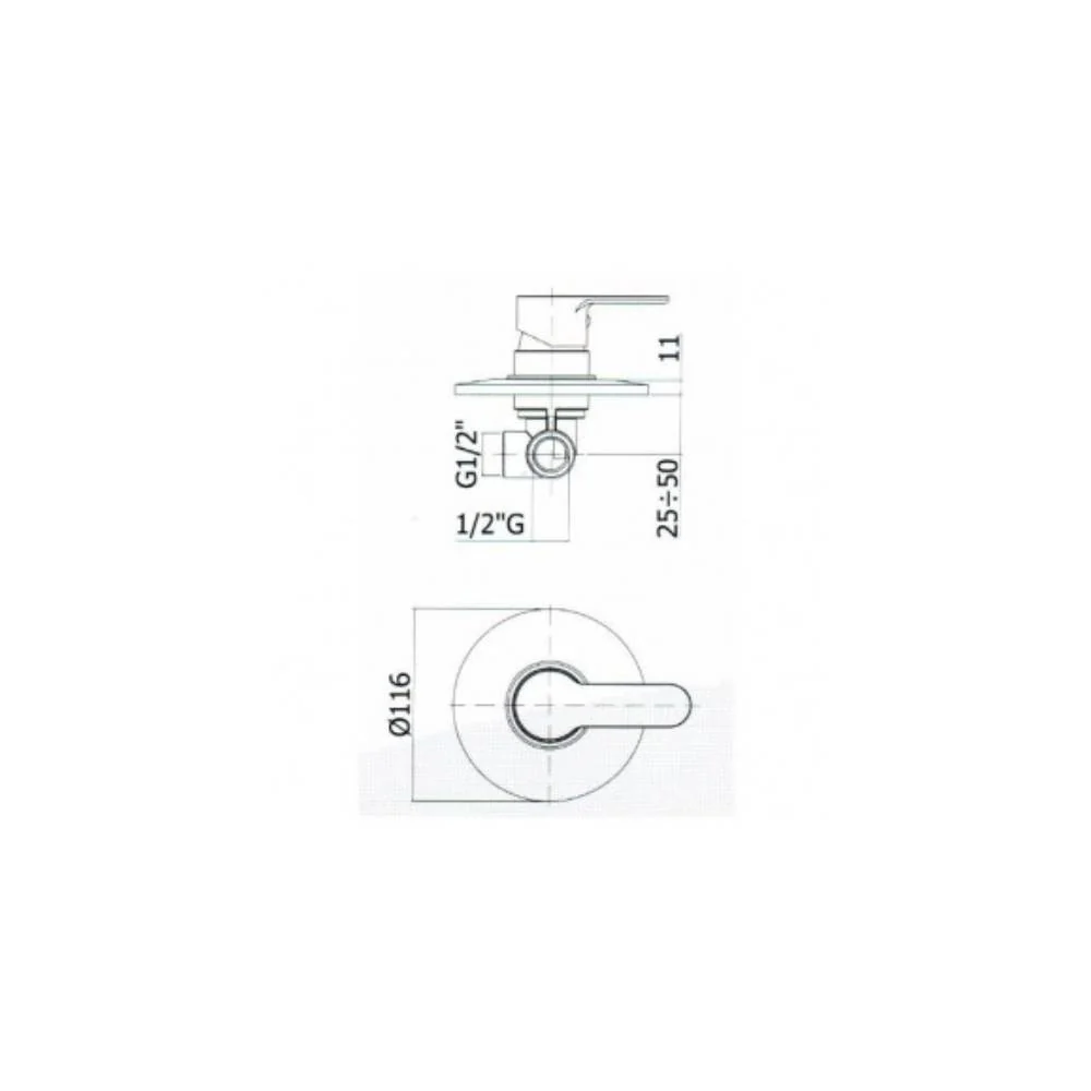 Set saliscendi doccia ottone cromato con miscelatore doccia incasso e presa acqua tonda muro