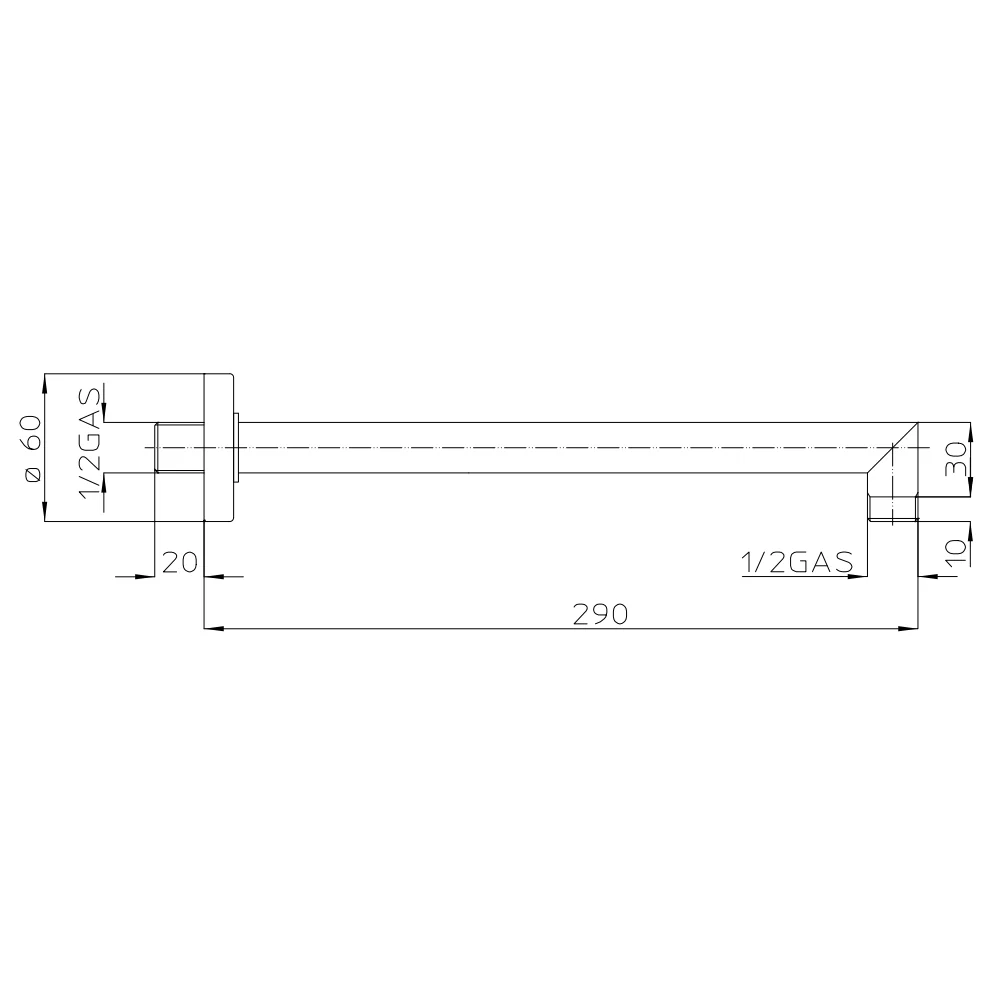 Soffione doccia cm 28x28 quadrato ottone cromato Bossini Cosmo un getto con kit duplex doccia Cube