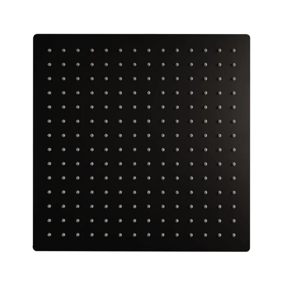 Soffione doccia quadrato acciaio inox 25x25 cm colore nero - Ares
