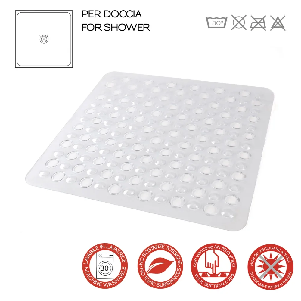 Tappeto antiscivolo doccia 50x50 modello Maim di Gedy - Trasparente