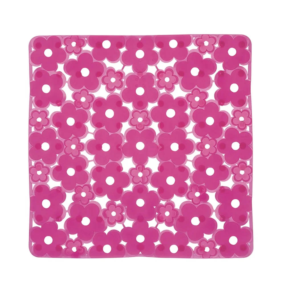 Tappeto antiscivolo doccia 53x53 PVC modello Margherita di Gedy - Fucsia
