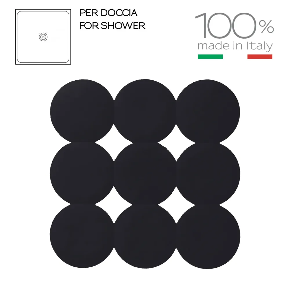 Tappeto antiscivolo doccia Giotto di Gedy 55x55 cm - Nero Matt