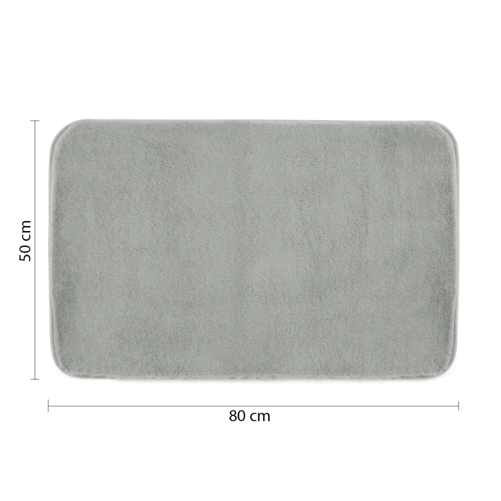 Tappeto bagno 50x80 cm modello Fuzzy di Gedy - Grigio