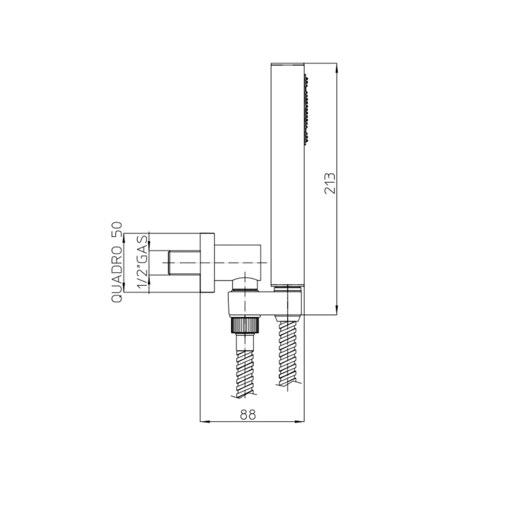 Canasta de Baño Set doccia Ares con soffione con cascata 2 getti, miscelatore termostatico e set duplex