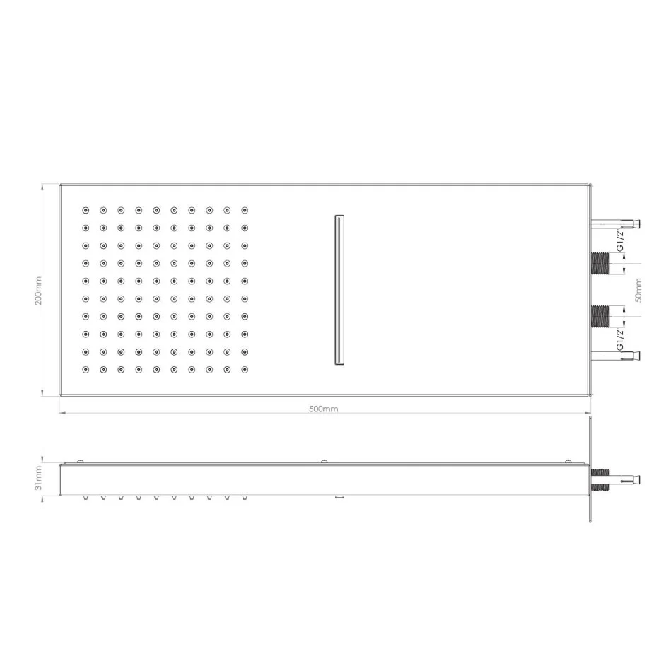 Canasta de Baño Set doccia Ares con soffione con cascata 2 getti, miscelatore termostatico e set duplex