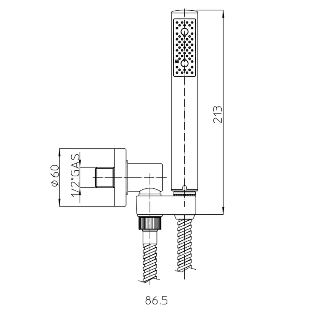Colgador de Toallas Composición de ducha con cabezal redondo Ares diámetro 250 mm y kit dúplex Bossini