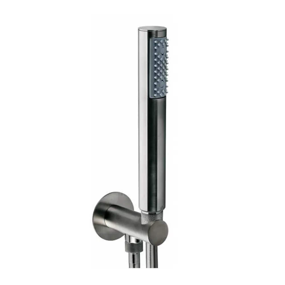 Colgador de Toallas Ducha monogote Bossini Duplex Zen acero inoxidable satinado con toma de agua incorporada