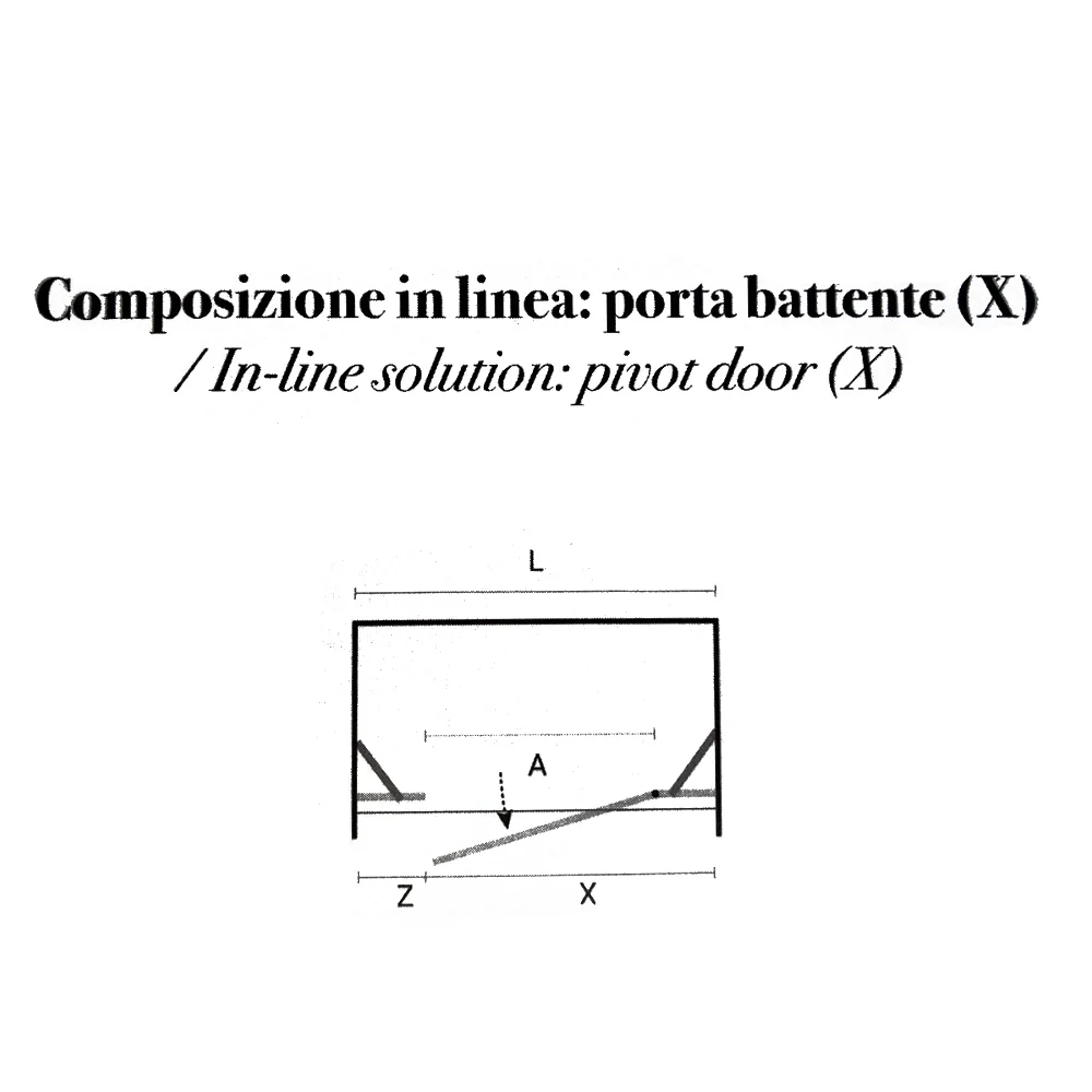 Composizione doccia linea con apertura battente reversibile per nicchia da 80+90 cm modello Demetra cristallo trasparente...