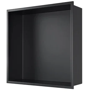 Nicho de Ducha 30x30x12cm Acero Inoxidable Negro Mate - Aqualia