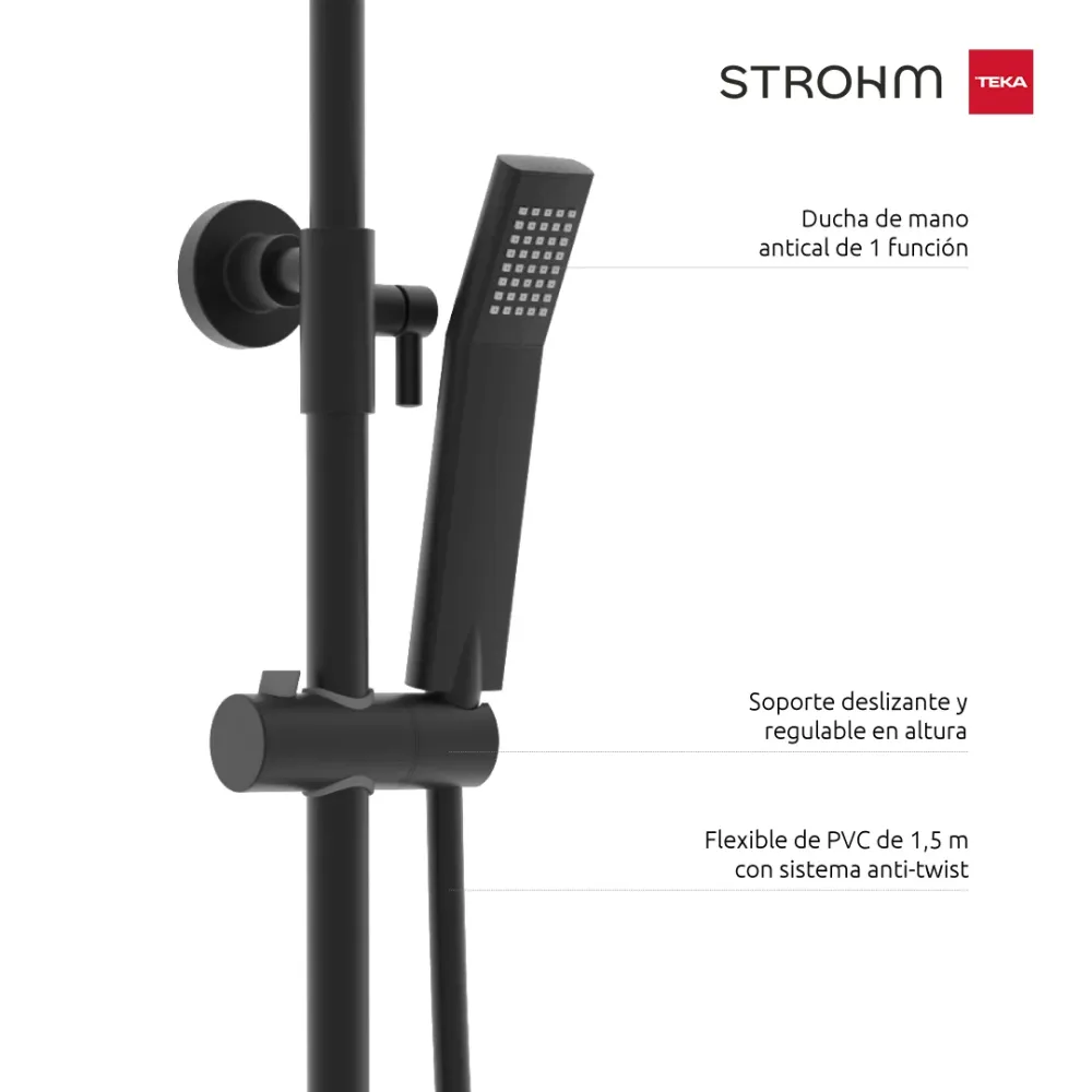 Organizador de Baño Sistema Ducha Teka-Strohm - Soller Gemelo Control Negra