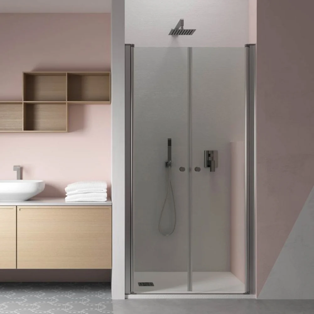 Porta doccia nicchia da 120 cm apertura saloon cristallo trasparente da 6 mm DocciaGo