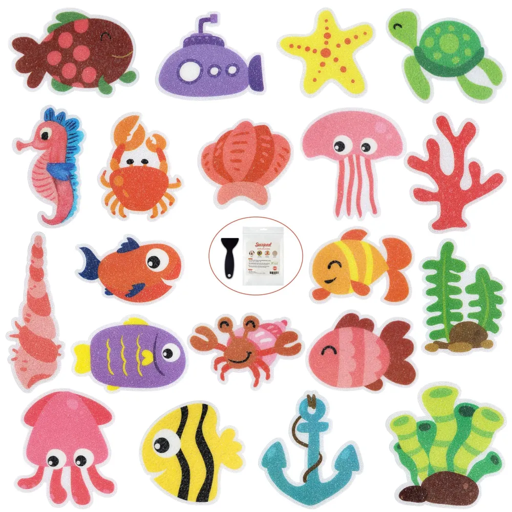 Calcomanías antideslizantes para bañera, 20 piezas de calcomanías antideslizantes
