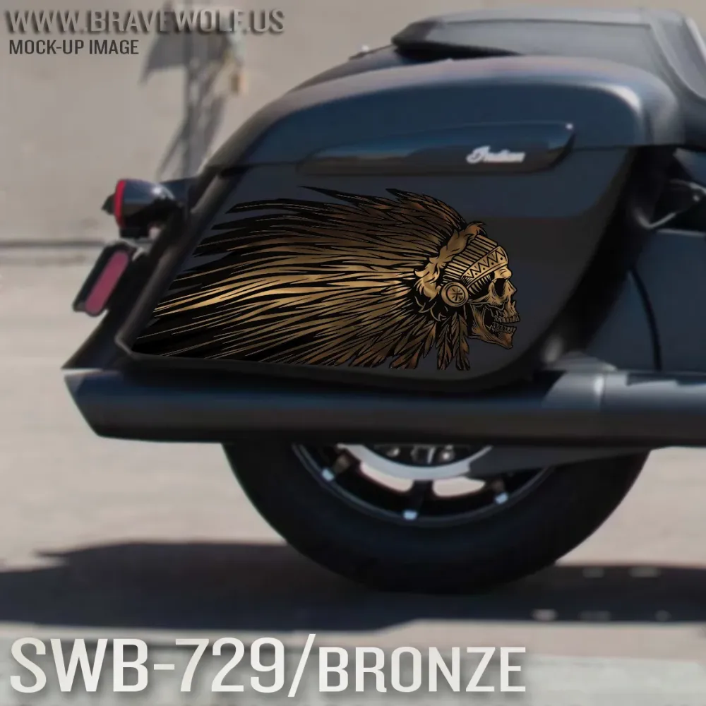 Calcomanías para alforjas indias-SWB729-Bronce