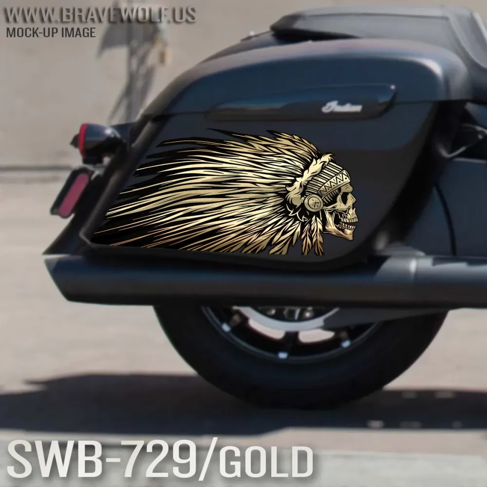 Calcomanías para alforjas indias-SWB729-Oro