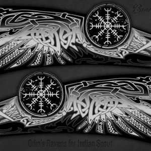 Calcomanías de tanque Odin's Ravens para Indian Scout - Blanco