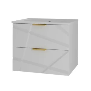 Con Certificación CE Mueble lavabo individual encastrado 60cm Aurora Blanco
