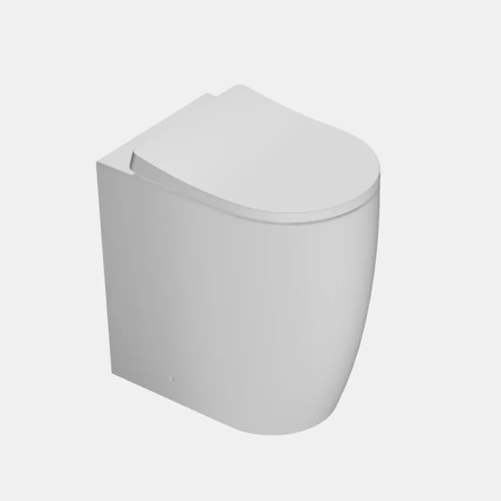 WC empotrado sin brida Domus Falerii colección Fogliolina blanco con tapa de inodoro