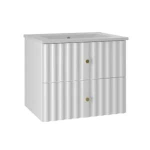 Estante de Ducha Mueble lavabo individual encastrado 60cm Izae Blanco