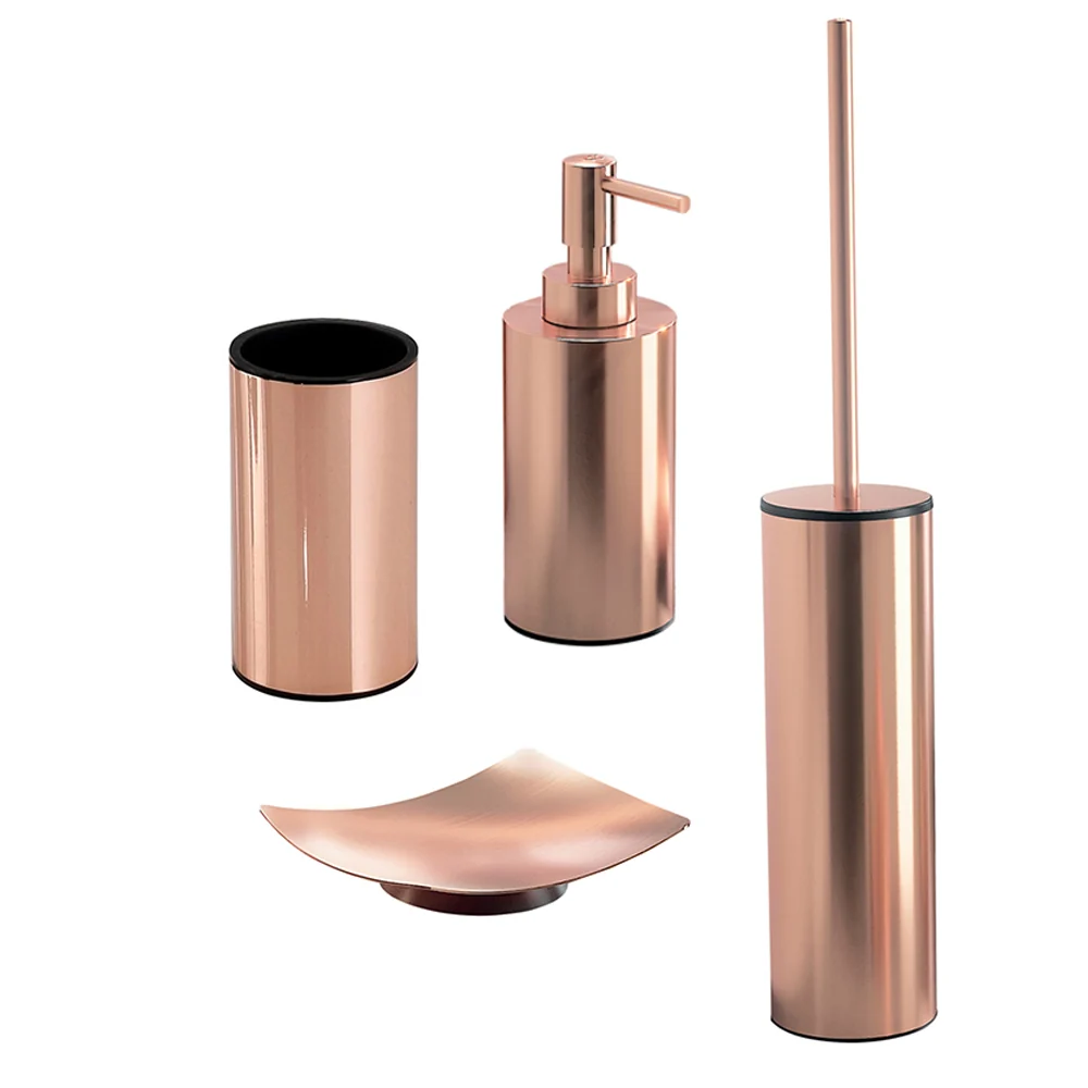 Estante de Ducha Set de accesorios de baño Gedy colección Elettra en acero inoxidable - cobre
