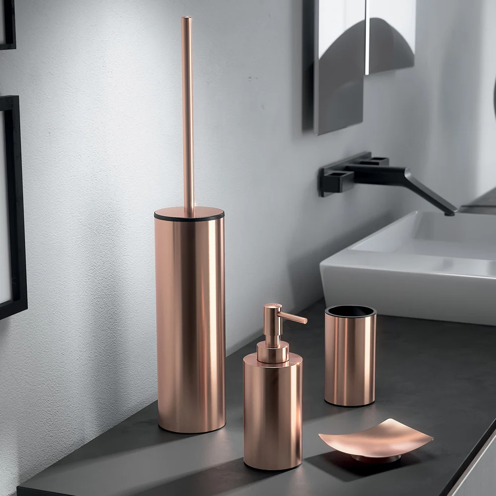 Estante de Ducha Set de accesorios de baño Gedy colección Elettra en acero inoxidable - cobre