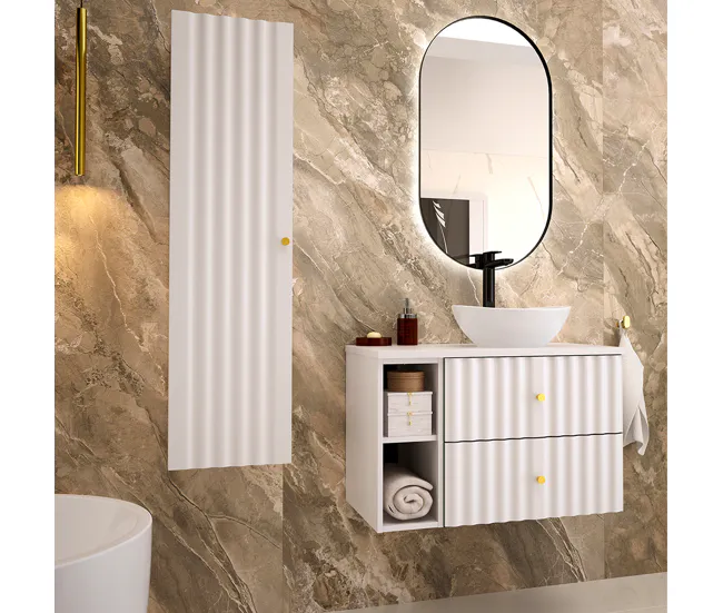 Gancho de Ducha Mueble lavabo individual 80cm Izae Blanco