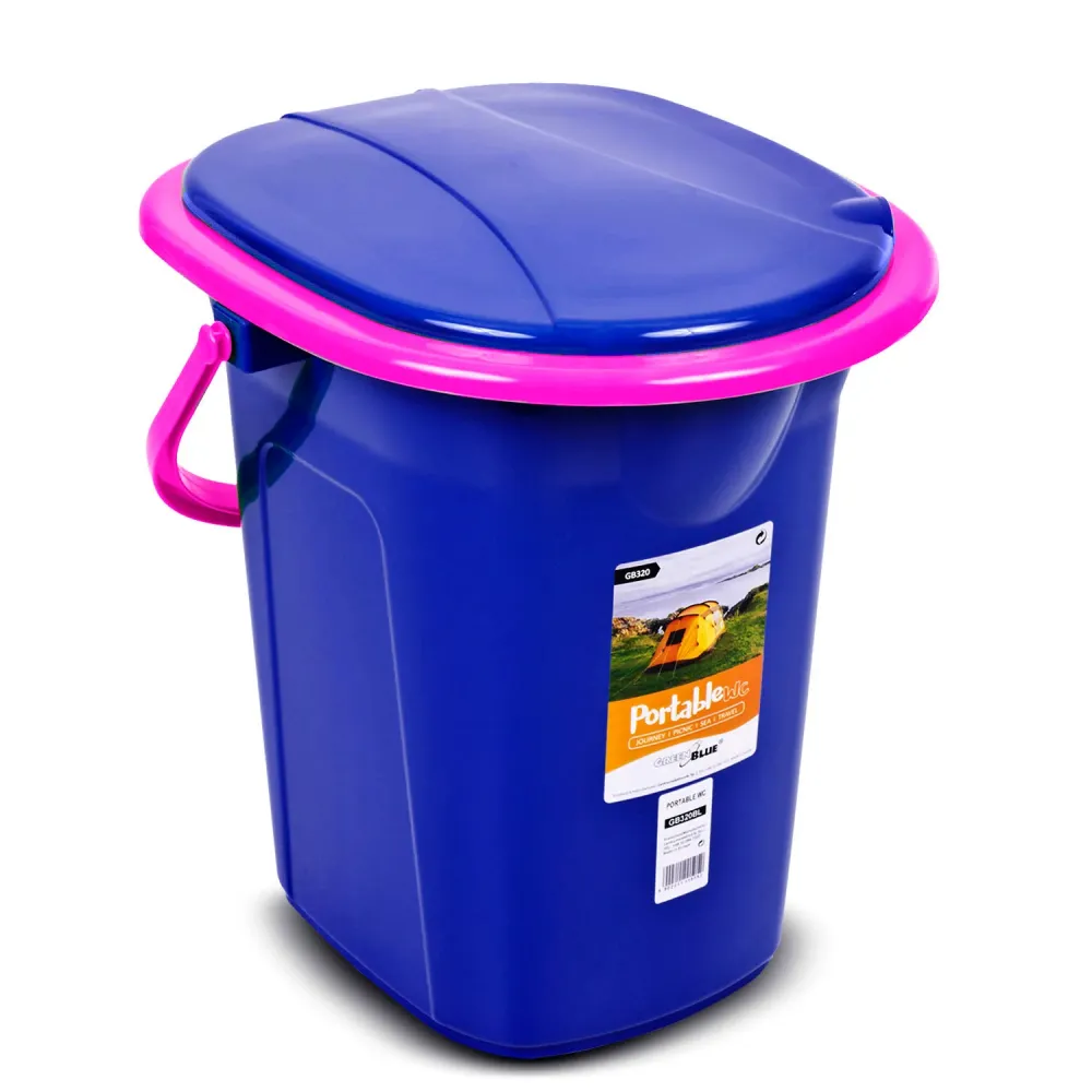 Inodoro turístico GreenBlue GB320BR azul marino-rosa con Resistencia al Agua