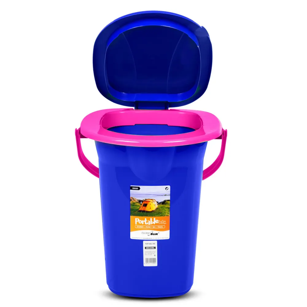 Inodoro turístico GreenBlue GB320BR azul marino-rosa con Resistencia al Agua