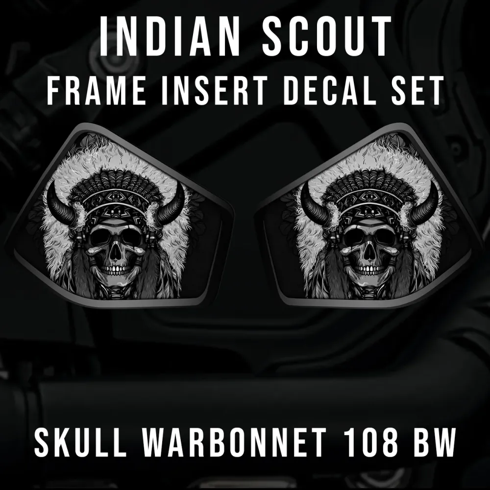Inserto de marco medio Indian Scout - Skull Warbonnet 108 BW
