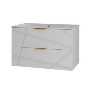 Jabonera de Pared Mueble lavabo individual encastrado 80cm Aurora Blanco