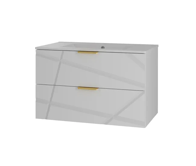 Jabonera de Pared Mueble lavabo individual encastrado 80cm Aurora Blanco