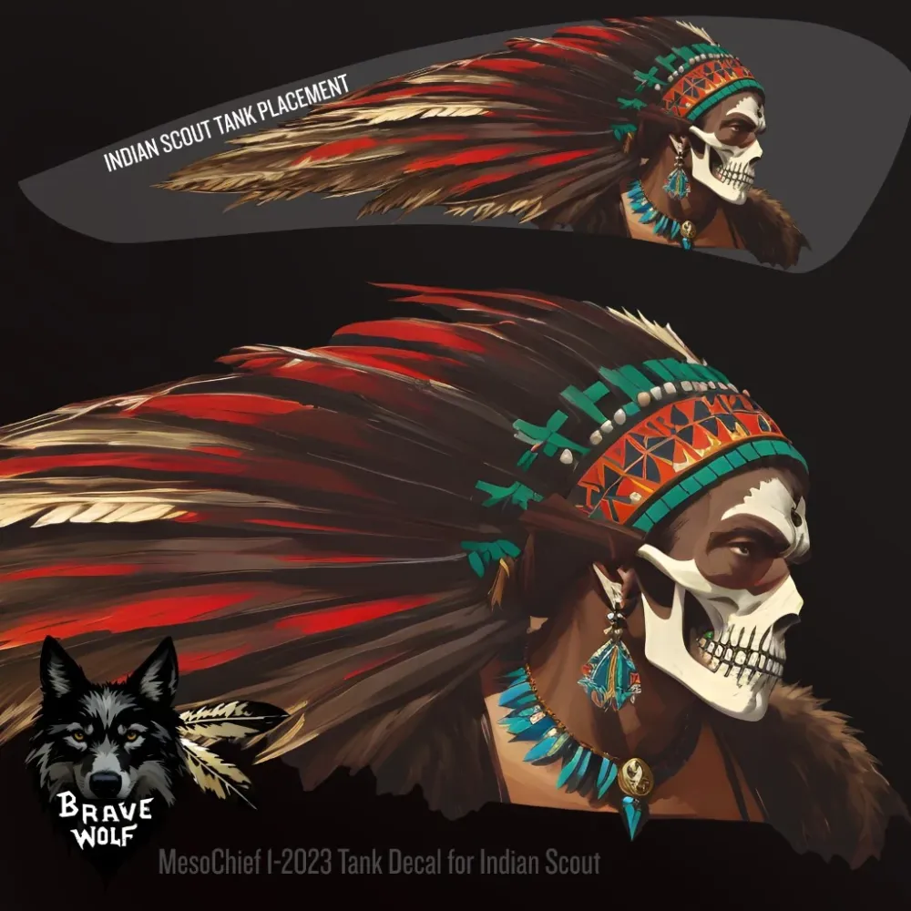 MesoChief 1-2023 - Calcomaní de color para tanque Indian Scout