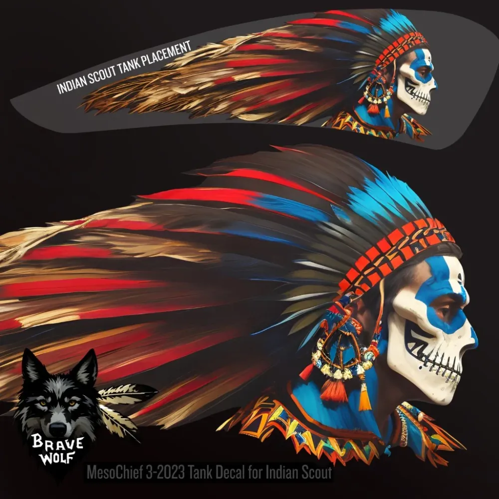 MesoChief 3-2023 - Calcomaní de color para tanque Indian Scout