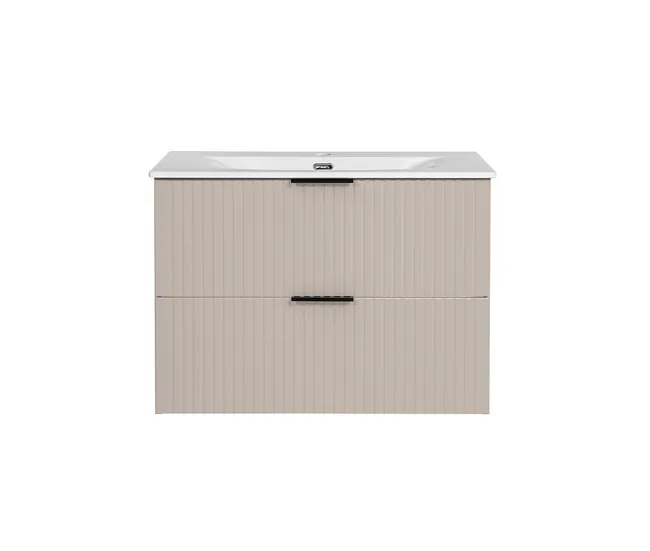Mueble lavabo encastrable individual 80cm Adriel Blanco Acero Cromado