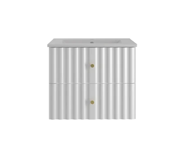 Mueble lavabo individual encastrado 60cm Izae Blanco para Renovación de Baño
