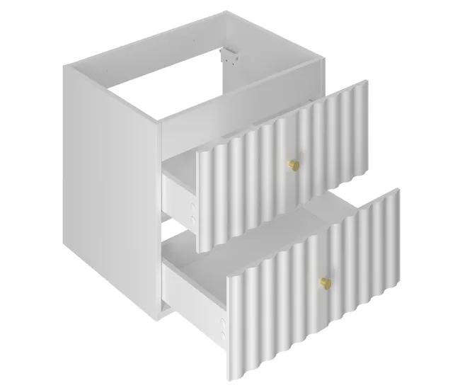 Mueble lavabo individual encastrado 60cm Izae Blanco para Renovación de Baño