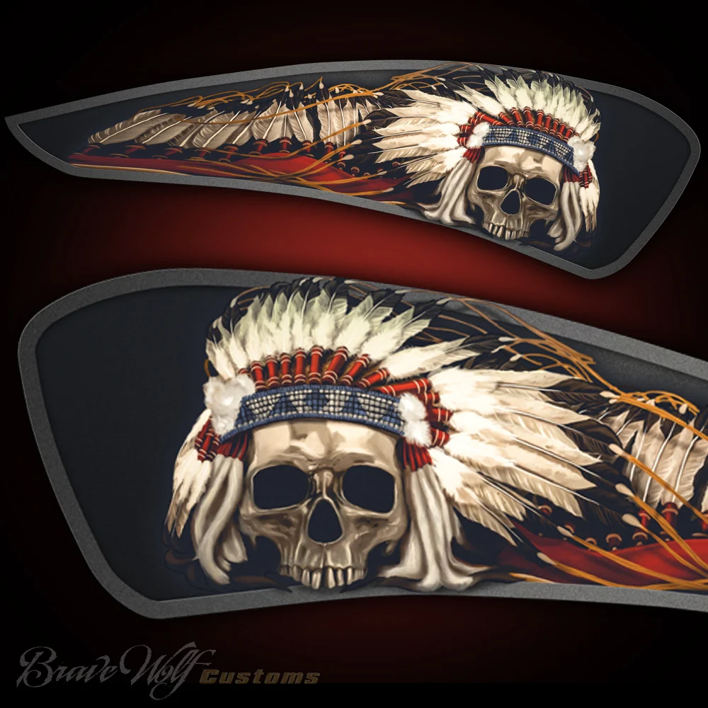 NUEVO Skull Warbonnet - Explorador indio - Color exhaustivo del tanque