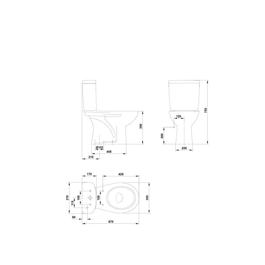 Pack Inodoro Entero Bigmat Roma S/Vertical