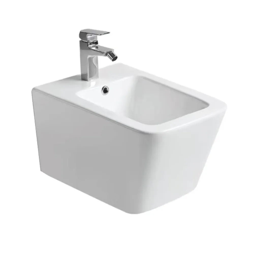 Par de sanitarios suspendidos con tapa de inodoro incluida BathCore serie Evo