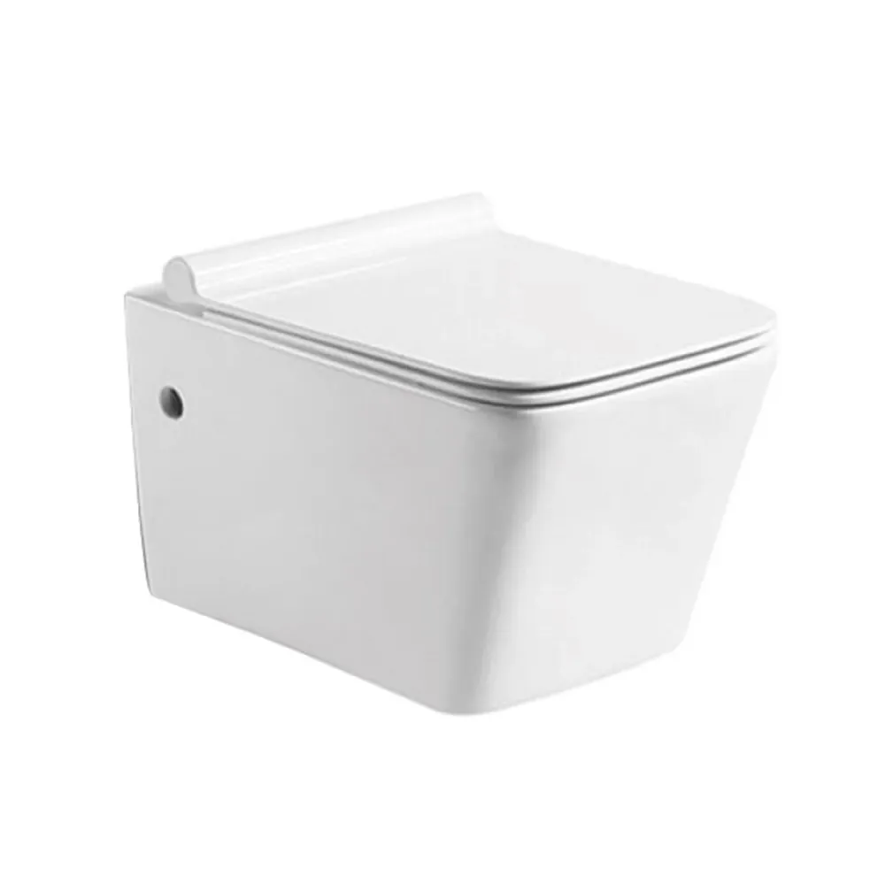 Par de sanitarios suspendidos con tapa de inodoro incluida BathCore serie Evo