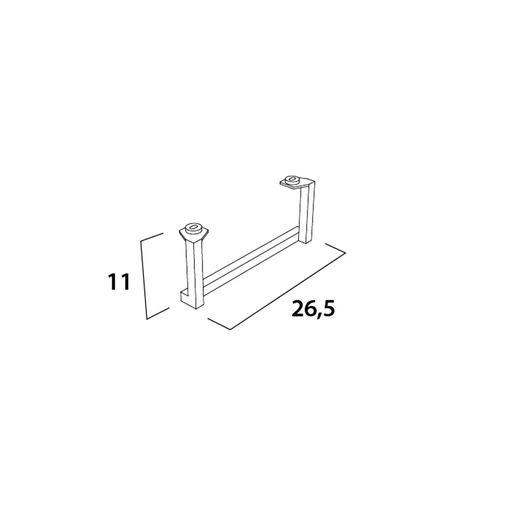 Portasciugamani lateral en acero pintado negro mate para lavabo Globo Mode ME070