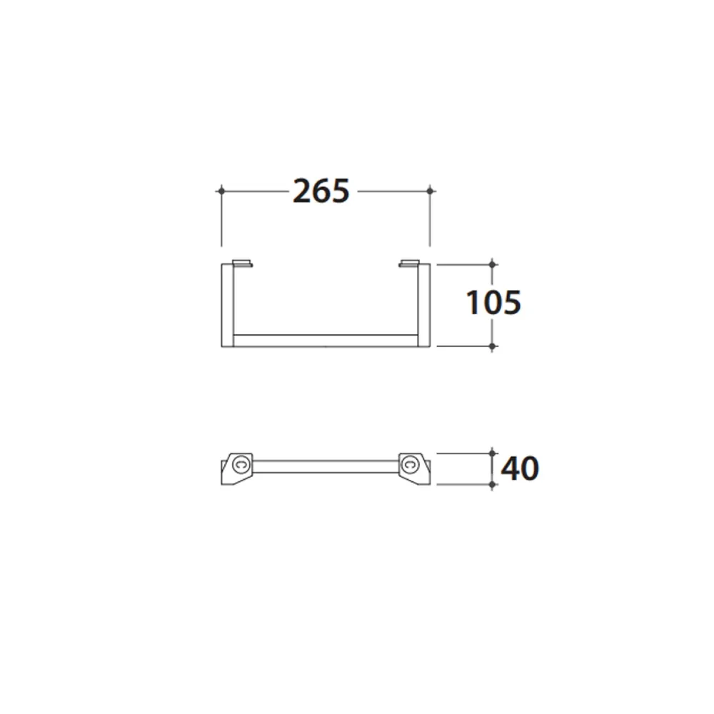 Portasciugamani lateral en acero pintado negro mate para lavabo Globo Mode ME070