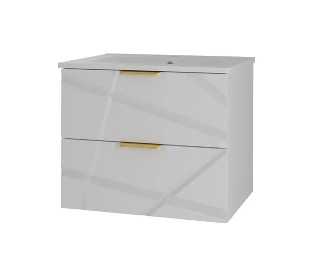 Resistente al Agua Mueble lavabo individual encastrado 60cm Aurora Blanco