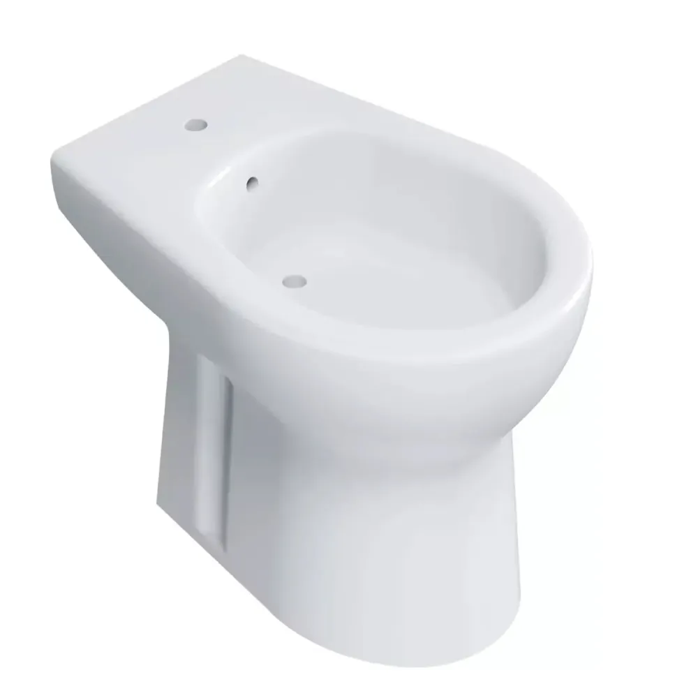 Sanitarios suelo modelo Orquídea en cerámica con tapa de inodoro incluida - Blanco BATHCORE