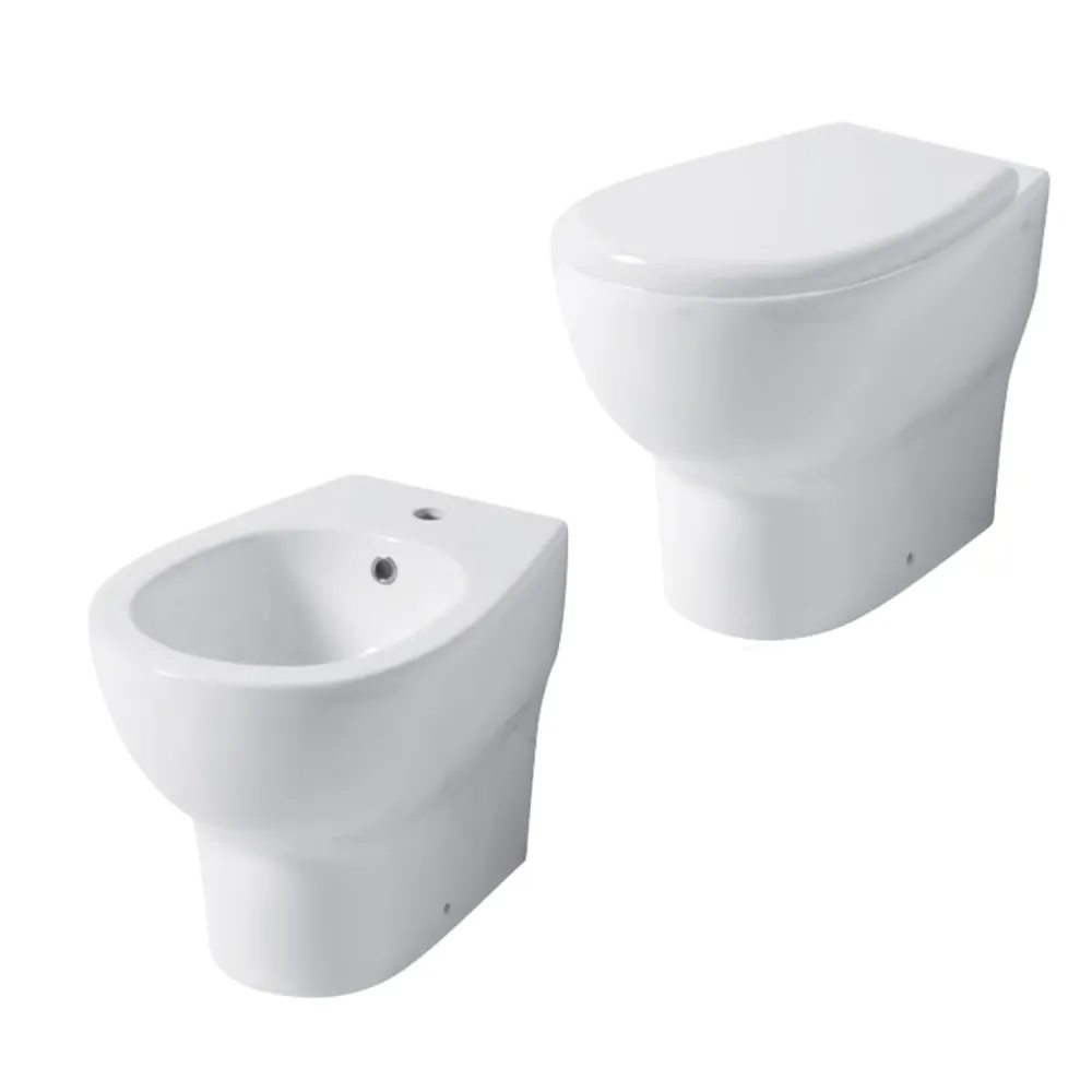 Santari filomuro serie Touch54 en cerámica blanca con tapa de inodoro cierre softclose - Diseño Cerámica