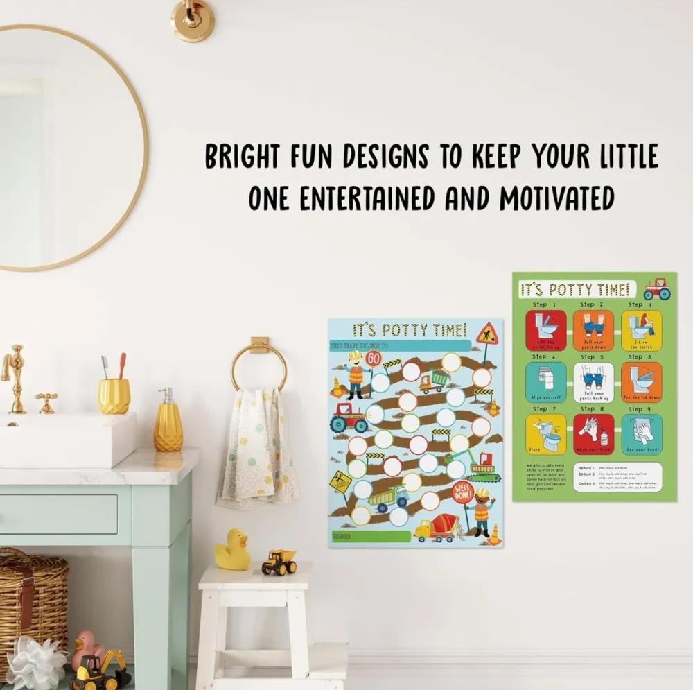 Tabla de calcomanías para entrenamiento para ir al bañ